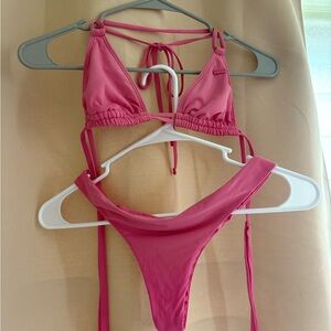 Roxy Pink Triangle Bikini Set